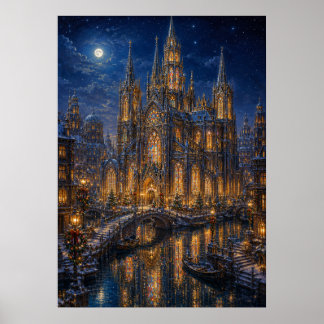 Yuletime Kanaal II - Lichtgevende Kathedraal Poster