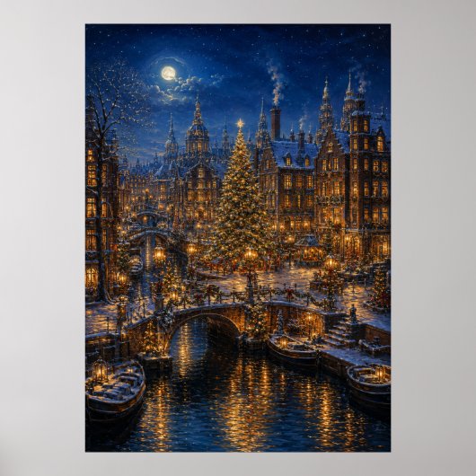 Yuletime Kanaal IV - Kerstboomplein Poster (Voorkant)