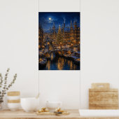 Yuletime Kanaal IV - Kerstboomplein Poster (Keuken)