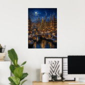 Yuletime Kanaal IV - Kerstboomplein Poster (Thuiskantoor)