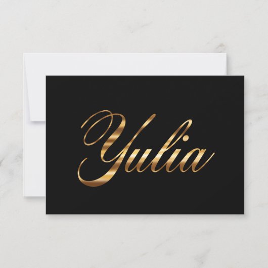 Yulia gold Design Lettering Karte (Voorkant)