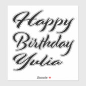 Yulia Name Vorname black Sticker Geburtstag (Vel)