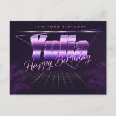 Yulia Name Vorname lila Postkarte Geburtstag Briefkaart (Voorkant)