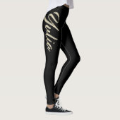 Yulia white gold Handwriting Hose Leggings (Rechts)
