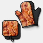 Yum, Bacon Ontbijt 4Pete Ovenwant & Pannenlap Set (Voorkant / Achterkant)