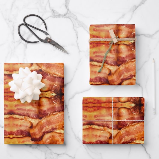 Yum Bacon Wrapping Paper Flat Sheet Set van 3 (Voorkant)