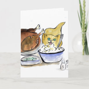 Yum, Boter zegt Geel Katje Feestdagen Kaart