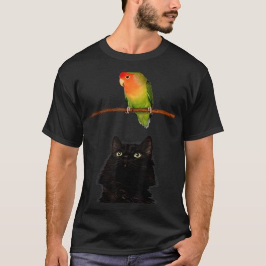Yum diner is aangekomen kat kijken naar een papega t-shirt (Voorkant)