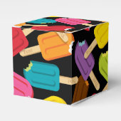 Yum! Popsicle Favor Box — Zwart Bedankdoosjes (Voorkant Zijde)