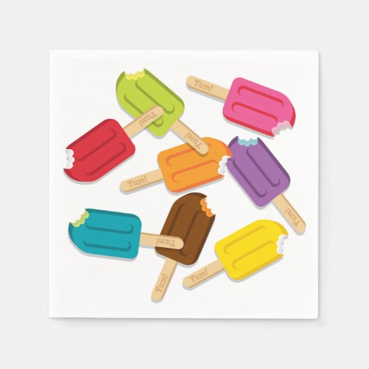 Yum! Popsicle Paper Napkins (verpakking van 50) Servetten (Voorkant)