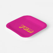 Yum Roze & Geel Papier Party Borden Papieren Bordje (Gebogen)