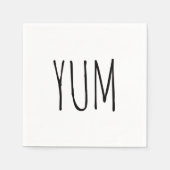 YUM-tekst op wit Servet (Voorkant)