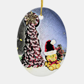 YUM YUM, CANDY CANE CHRISTMAS TREE KERAMISCH ORNAMENT