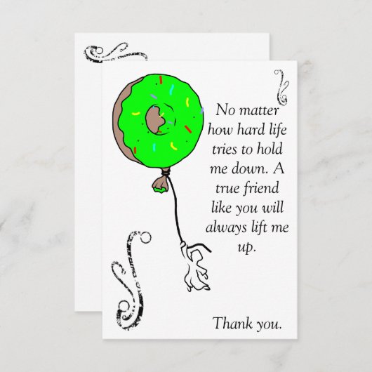 Yum-yum Donut Bedankkaart (Voorkant / Achterkant)