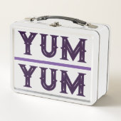 YUM YUM Lunch Box - Paarse lettertype (Voorkant)