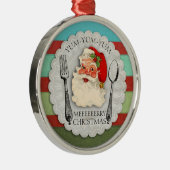 Yum yum yum Santa vork lepel Kerst ornament (Rechts)