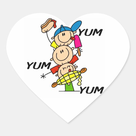Yum Yum Zomer Hart Sticker (Voorkant)