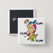 Yum Yum Zomer Vierkante Button 5,1 Cm (Voorkant /achterkant)