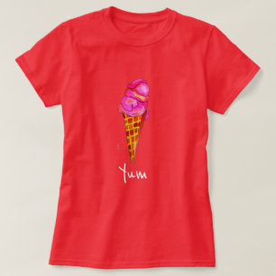 Yum Zomer slogan ijsje gelato schattig eten kunst T-shirt