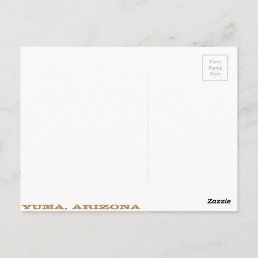 Yuma, Arizona Briefkaart (Achterkant)
