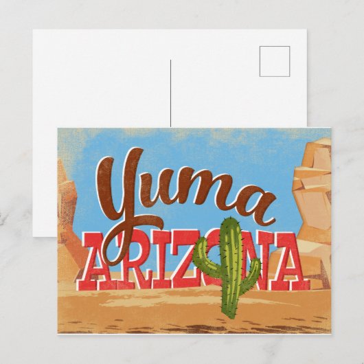 Yuma Arizona Vintage Travel Briefkaart (Voorkant / Achterkant)