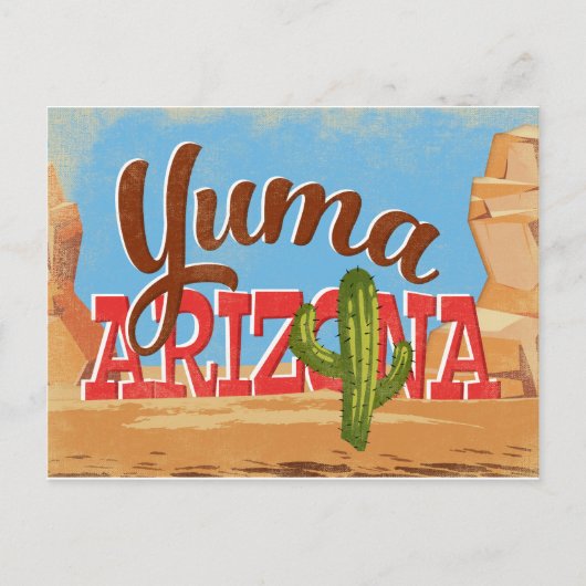 Yuma Arizona Vintage Travel Briefkaart (Voorkant)