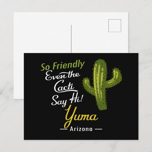 Yuma Cactus Funny Retro Briefkaart (Voorkant / Achterkant)