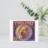 Yuma Chief Oranje LabelRedlands, CA Briefkaart (Staand voorkant)