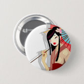 Yume Geisha-toets Ronde Button 5,7 Cm (Voorkant /achterkant)