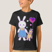 Yume Kawaii Mode Bunny & Teddy Bear Pastel Gothic T-shirt (Voorkant)