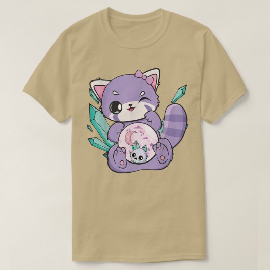 Yume Kawaii Red Panda Glass Sphere Fairy Kei Haraj T-shirt (Design voorkant)