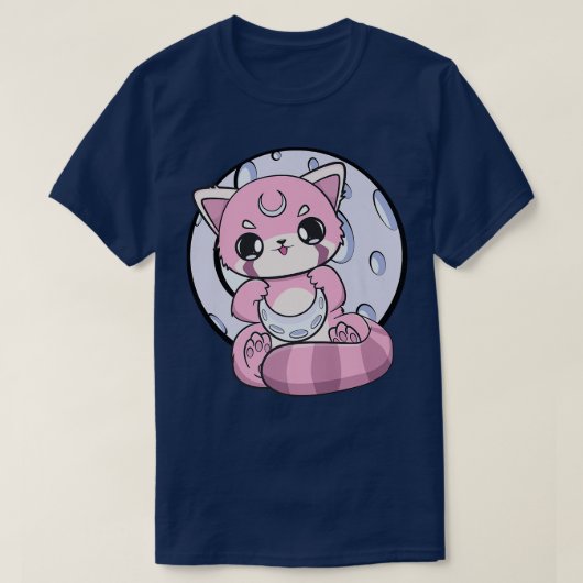 Yume Kawaii Red Panda Moon Fairy Kei Harajuku Nugo T-shirt (Design voorkant)
