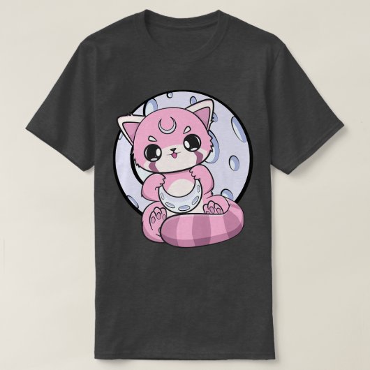 Yume Kawaii Red Panda Moon Fairy Kei Harajuku Nugo T-shirt (Design voorkant)