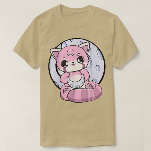 Yume Kawaii Red Panda Moon Fairy Kei Harajuku Nugo T-shirt (Design voorkant)
