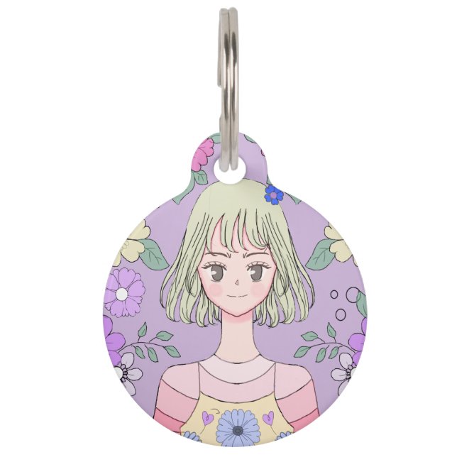 Yume no Hana floral Huisdierpenning (Voorkant)