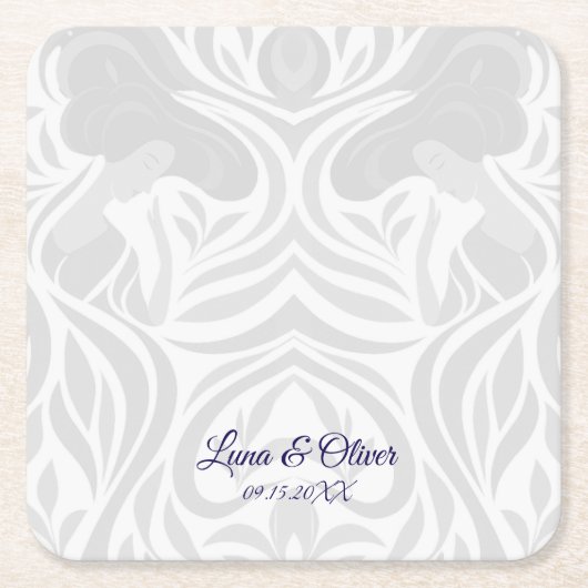 Yumeji Hirado Woman Art Coaster Kartonnen Onderzetters (Voorkant)