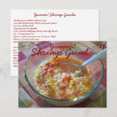 Yummo Shrimp Gumbo Recipcard Briefkaart (Voorkant / Achterkant)