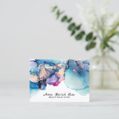 *~* Yummy Abstract Bold Turquoise AP29 Blauwgroen Visitekaartje (Staand voorkant)