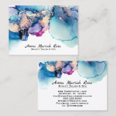 *~* Yummy Abstract Bold Turquoise AP29 Blauwgroen Visitekaartje (Voorkant / Achterkant)