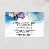 *~* Yummy Abstract Turquoise Blauwgroen AP29 Gold  Visitekaartje (Achterkant)