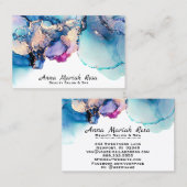 *~* Yummy Abstract Turquoise Blauwgroen AP29 Gold  Visitekaartje (Voorkant / Achterkant)