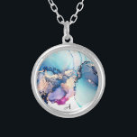 *~* Yummy Abstract Turquoise Gold Gilded Blauwgroe Zilver Vergulden Ketting<br><div class="desc">(zoek AP40 en AP29 voor gelijkaardige design op diverse producten) - SILVER KETTING MONOGRAM / INITAL / INITIALEN / of NAME *~* Energy Enhanced Bold COLORFUL GLITZY LUXE Feminine Amazing Elegant Enchanting Abstracte BOLD Waterverf with Organic Flow Combination of LAVENDER MAGENTA PINK and TURQUOISE en BLAUWGROEN borrelen barsten van heerlijke...</div>