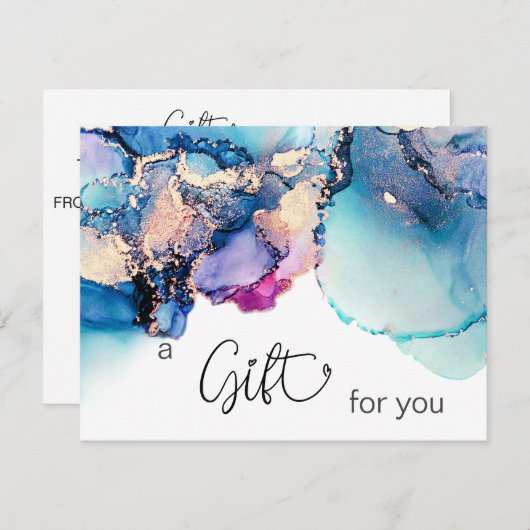 *~* Yummy AP29 Abstracte Turquoise Blauwgroen. Vet (Voorkant / Achterkant)