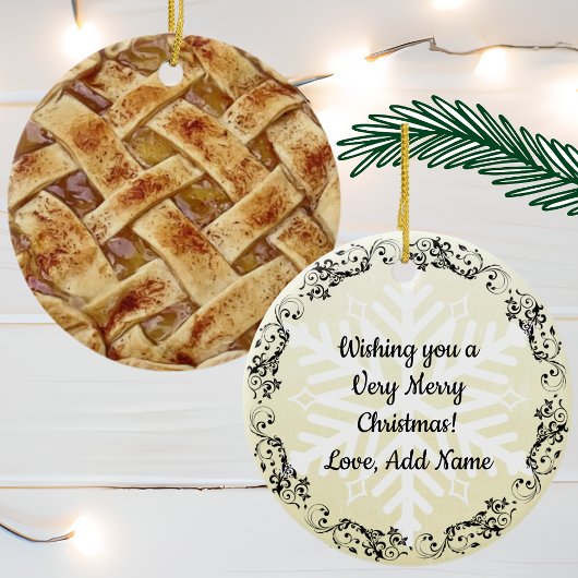 Yummy Apple Pie met kerstmis Keramisch Ornament