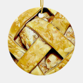 Yummy Apple Pie met kerstmis Keramisch Ornament
