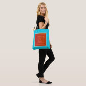 Yummy Aqua en Sinaasappel/Red Center >Rendy Canvas Tote Bag (Op model)