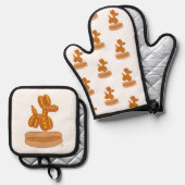 Yummy Balloon Hot Dog Funny Cartoon  Ovenwant & Pannenlap Set (Voorkant / Achterkant)