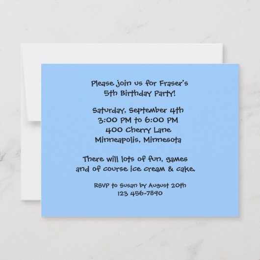 Yummy Banana Split Birthday Party Invitation Kaart (Achterkant)