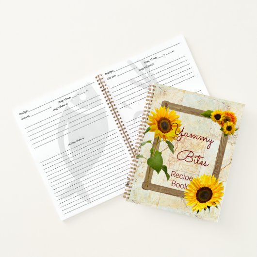 Yummy Bites Sunflower Marble Recipbook Notitieboek (Binnen)