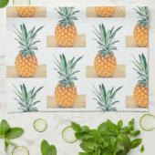 Yummy Bleek Pastel Pineappel Print Fruit Theedoek (Gevouwen)